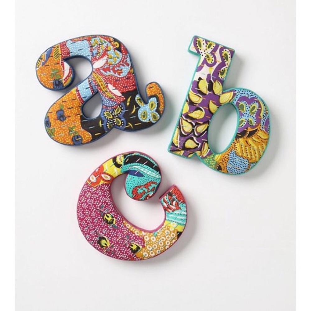 Anthropologie Ikat Monogram Wall Hanging - Picture 3 of 11